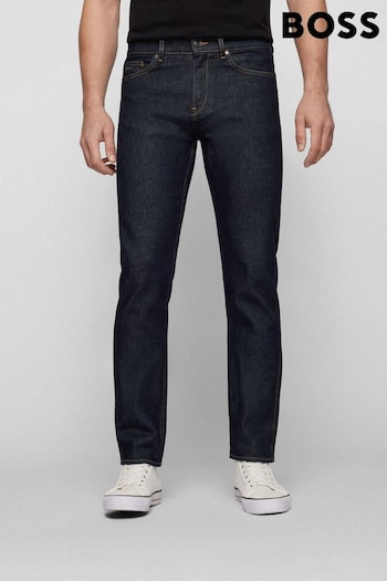 BOSS Dark Wash Maine Straight Fit Stretch Denim Jeans (U24445) | £129