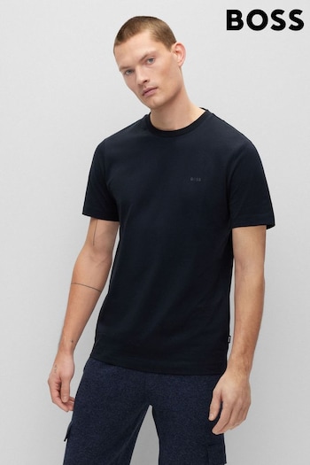 BOSS Dark Blue Tonal Rubber Logo Regular Fit T-Shirt (U24458) | £59