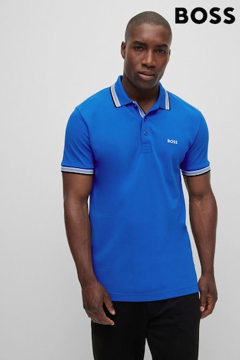 BOSS Bright Blue/Blue Tipping Paddy Polo Shirt (U24547) | £89
