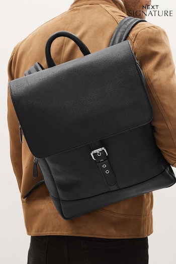 Black Signature Leather Rucksack Bag (U25344) | £99