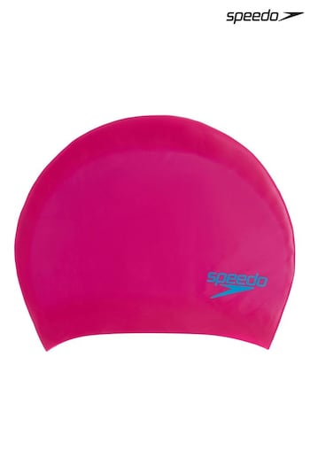 Speedo Junior Pink Long Hair Swim Cap (U25736) | £9.50