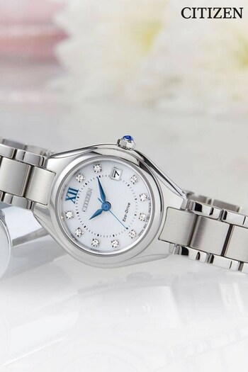 Citizen Ladies Silver Tone Silhouette Crystal Watch (U25904) | £199