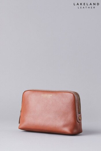 Lakeland Leather Natural Torver Leather Cosmetic Bag (U25980) | £50