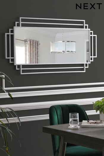 Silver Linear Statement Wall Mirror (U26256) | £125
