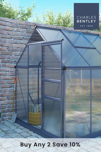 Charles Bentley Grey Outdoor 6x61ft Aluminium Frame Greenhouse (U26373) | £465