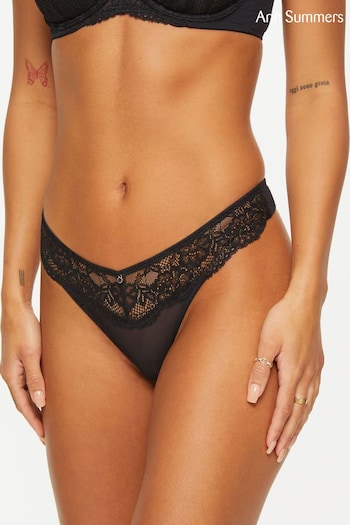 Ann Summers Womens Black Sexy Lace Sustainable Thong (U26405) | £6