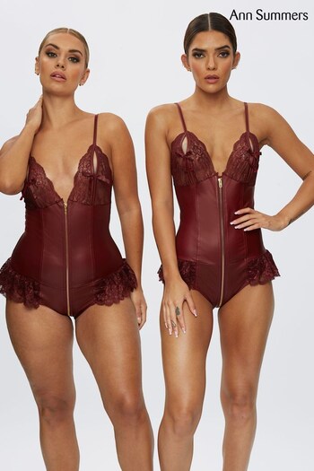 Ann Summers Burgundy Tasha Faux Leather Body (U26407) | £28