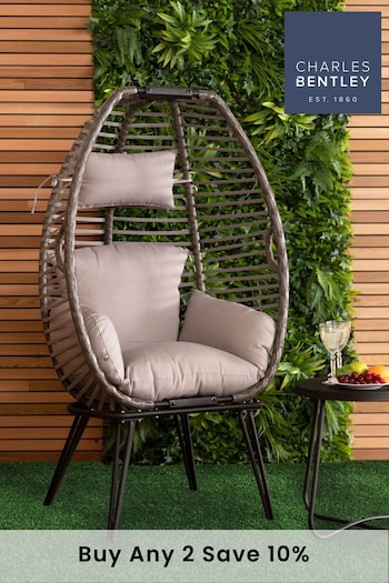 Charles Bentley Grey Garden Egg Shaped Chair (U26418) | £255