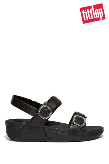 Fitflop Lulu Black Adjustable Leather Back-Strap Sandals (U26841) | £80