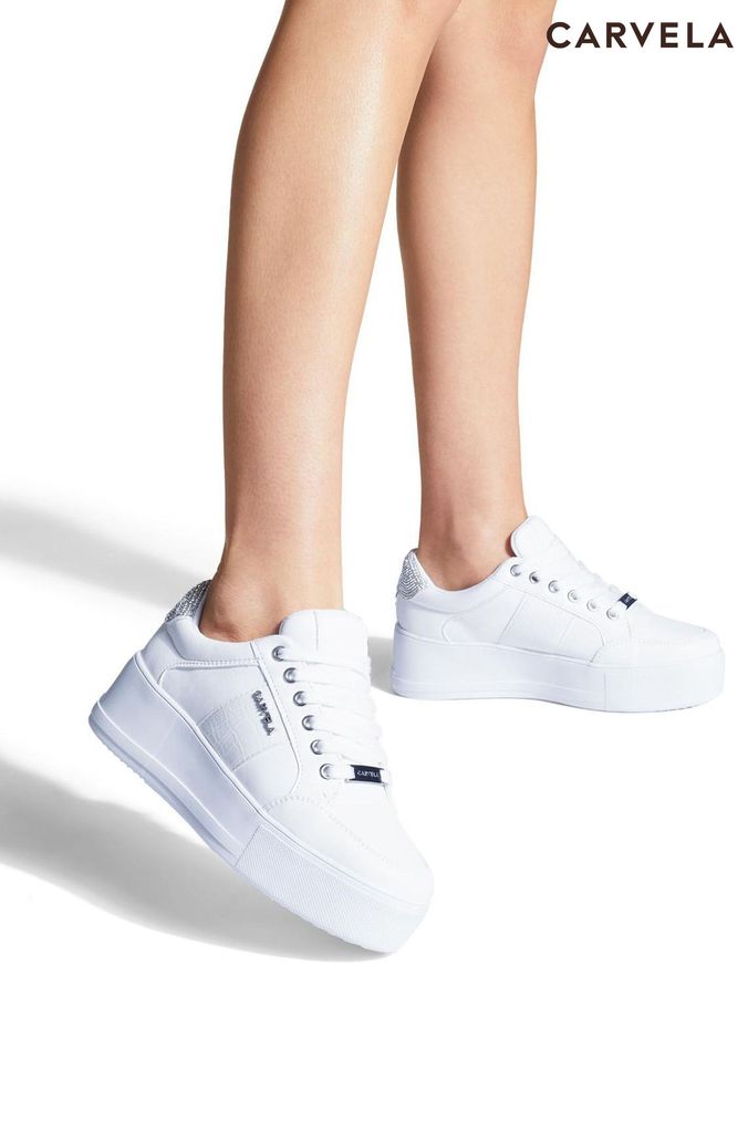 Carvela light lace best sale up trainers