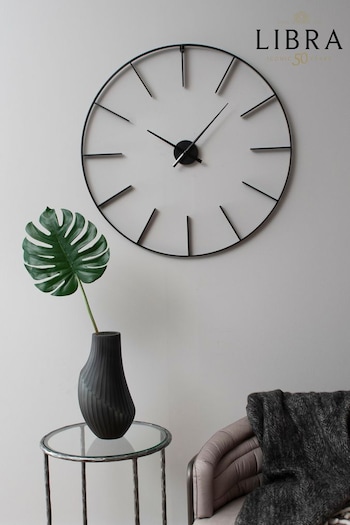 Libra Black Tiverton Skeleton Wall Clock (U28003) | £87