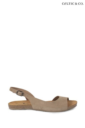 Celtic & Co. Cream Sling Back Flat Lochmuster Sandals (U28330) | £52