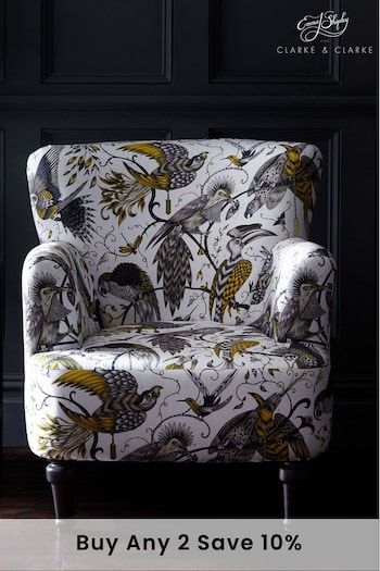 Emma Shipley Gold Dalston Audubon Velvet Chair (U28517) | £750