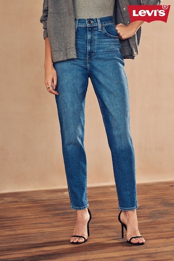 Levi's® Medium Indigo Worn In Levi's® High Waisted Mom Jeans Rhinestone (U28637) | £80