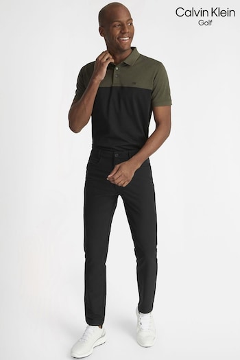 Calvin Klein Golf Green Colourblock Polo Shirt (U28954) | £35