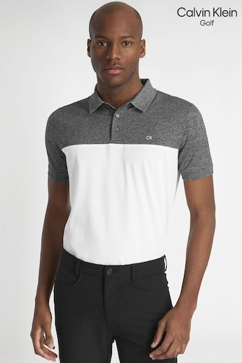 Calvin Klein Golf Grey Colourblock Polo Shirt (U28973) | £35