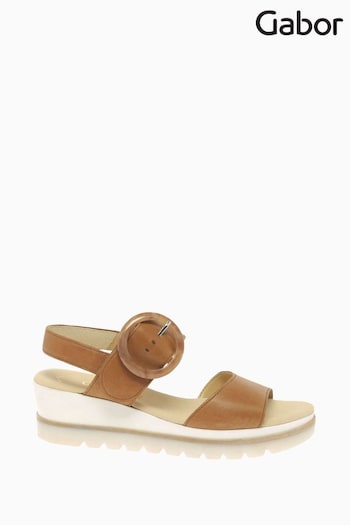 Gabor Yeo Brown Cognac Leather Sandals (U29131) | £85