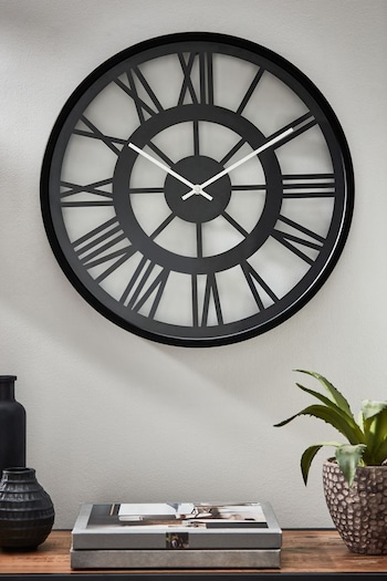 Black 45cm Roman Numeral Wall Clock (U29359) | £50
