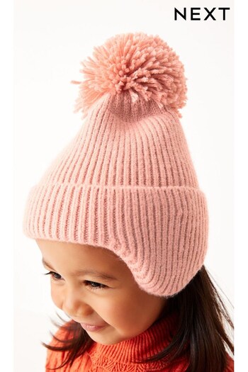 Pink Pom Pom Trapper Hat (3mths-13yrs) (U29770) | £7 - £10