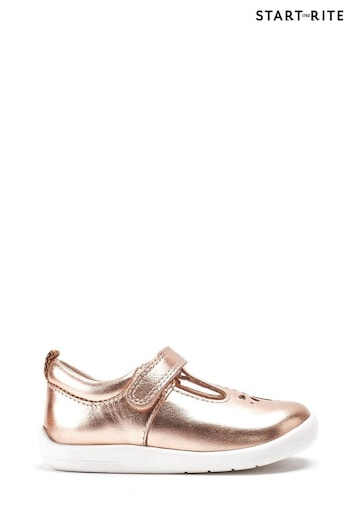 Start-Rite Puzzle Rose Gold Leather T-Bar First Shoes F & G Fit (U30144) | £42