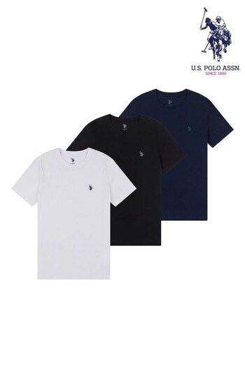 U.S. Polo Assn. White, Black & Navy DHM T-Shirts 3 Pack (U30163) | £40