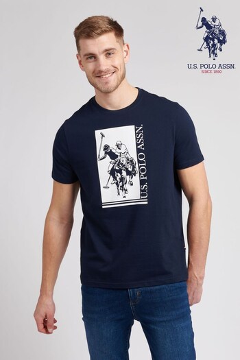 U.S. Polo Assn. Navy Blazer Rider Block T-Shirt (U30212) | £28