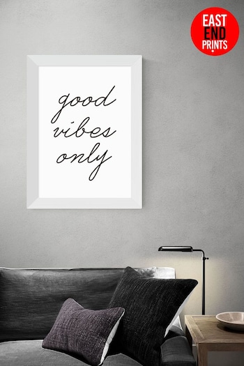 East End Prints White Good Vibes Only Print by Rafael Farias (U30313) | £47 - £132