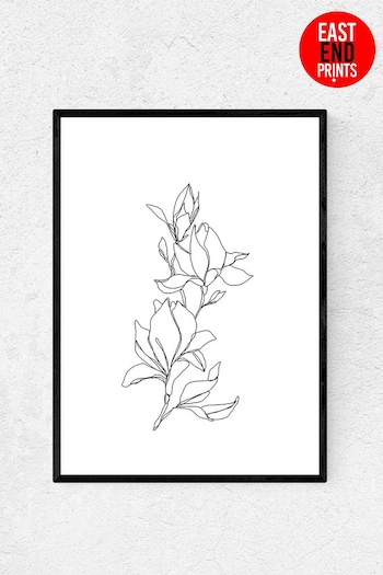 East End Prints White Magnolia Print by The Colour Study (U30336) | £47 - £132