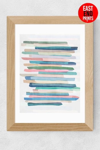 East End Prints Blue Pastel Stripes Print by Mareike Boehmer (U30341) | £47 - £132