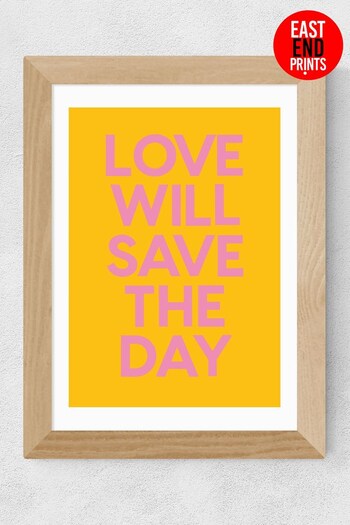 East End Prints Yellow Love Will Save The Day Print by Limbo and Ginger (U30342) | £47 - £132