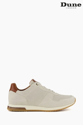 Dune London White Trilogy Perforated Runner Trainers (U30421) | £100