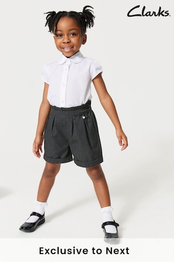 Clarks Grey Paperbag School Shorts (U30767) | £14 - £16