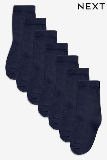 Navy Blue 7 Pack Cotton Rich Socks (U30951) | £8 - £10