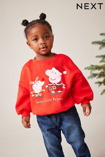 Red Christmas Peppa Pig Sweatshirt (3mths-6yrs) (U30972) | £14 - £15