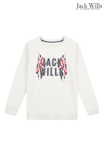 Jack Wills Grey GBR BB Crew Sweatshirt (U31026) | £40 - £54