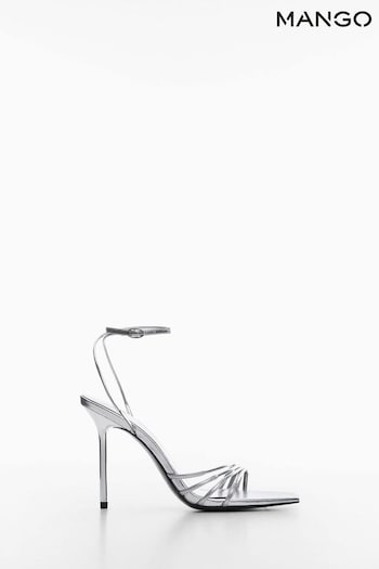 Mango Silver Strappy Heeled Sandals (U31143) | £60