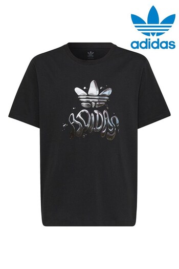 adidas Originals Graphic Logo Black T-Shirt (U31179) | £22