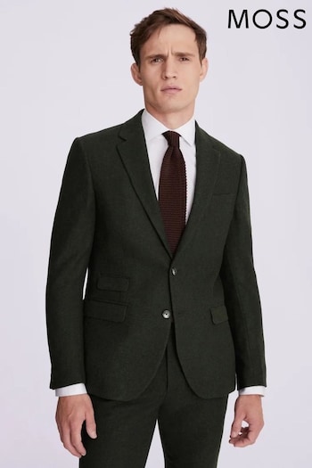 MOSS Slim Fit Khaki Green Donegal Tweed Suit (U31337) | £159