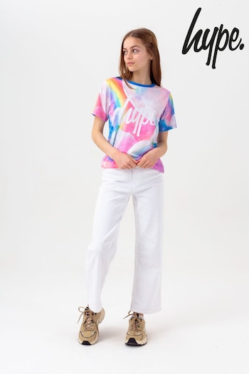 Hype. Pink Multi Moons Script T-Shirt (U31742) | £18