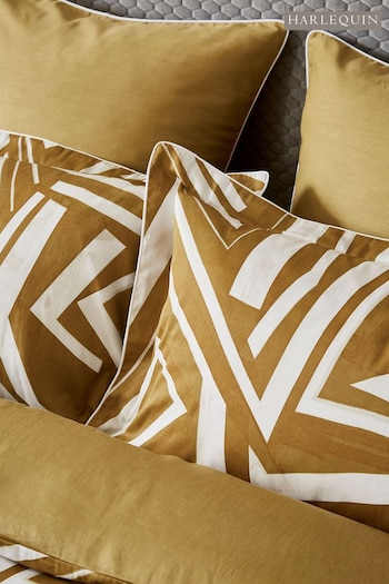 Harlequin Yellow Transverse 200 Thread Count Cotton Sateen Oxford Pillowcase (U32039) | £22