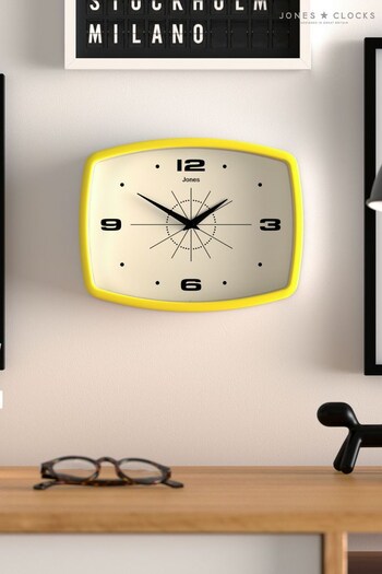 Jones Clocks Yellow Yellow Movie Retro Wall Clock (U32290) | £26
