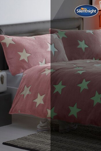 Silentnight Pink Glow In The Dark Duvet Cover and Pillowcase Set (U32392) | £25