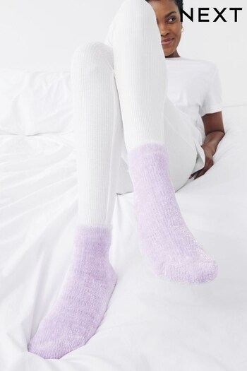 Lilac Purple/Green Cosy 2 Pack Socks (U32703) | £9
