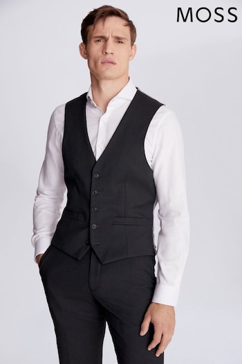MOSS Tailored Fit Charcoal Grey Stretch Suit Waistcoat (U32857) | £60