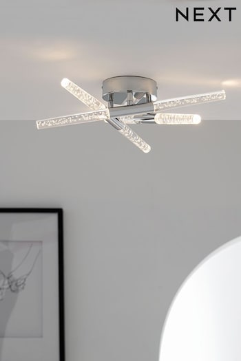 Chrome Vortex 6 Light Flush Ceiling Light Also Suitable for Use in Bathrooms (U32983) | £70