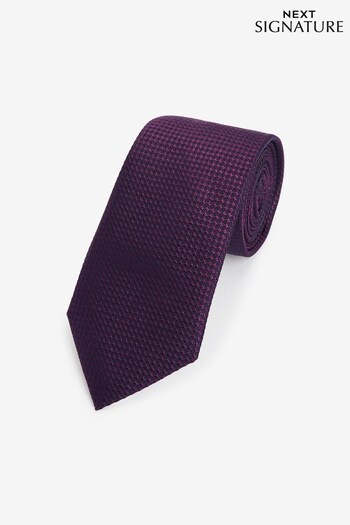 Purple Signature Textured Silk Tie (U34019) | £18