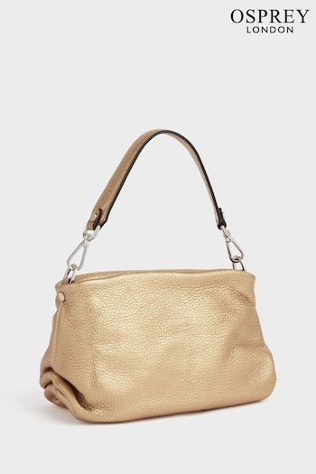 OSPREY LONDON The Carina Shrug Italian Leather Midnight Pearl Midnight Handbag (U34104) | £165