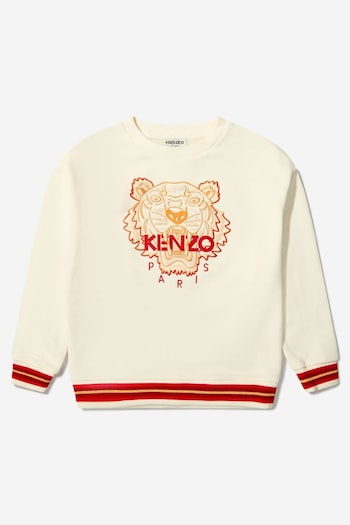 Kenzo Unisex White Chinese New Year Embroidered Sweatshirt (U34125) | £65