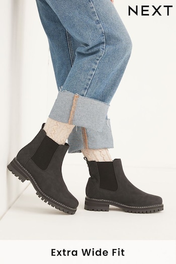 Black Extra Wide Fit Forever Comfort® Chunky Chelsea Boots (U34497) | £49