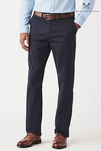 Crew Clothing WOMEN Company Blue Cotton Straight Smart Trousers (U34671) | £65